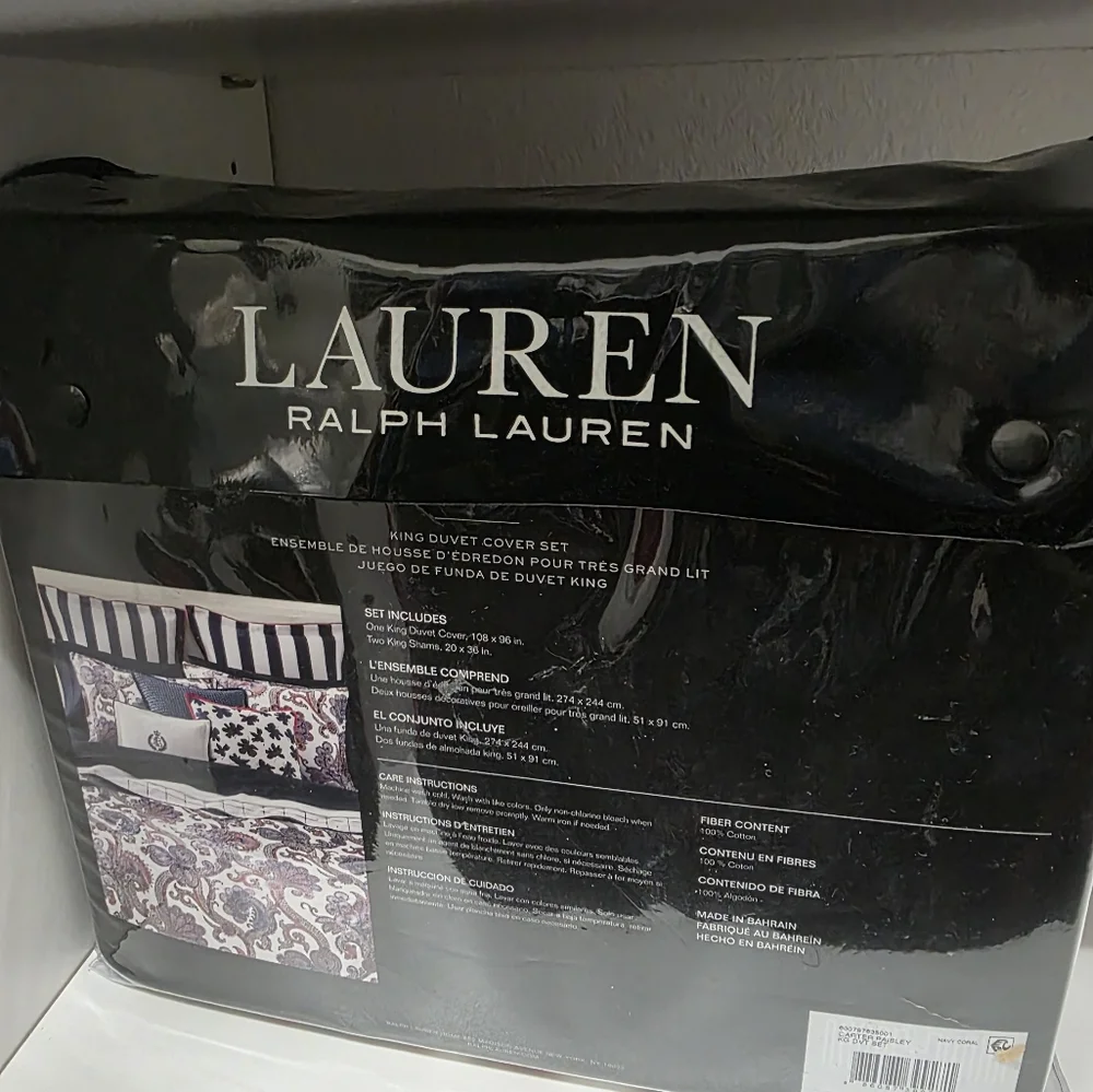 NWT - Ralph Lauren Carter Paisley 3piece KING Duvet Cover Set with Shams